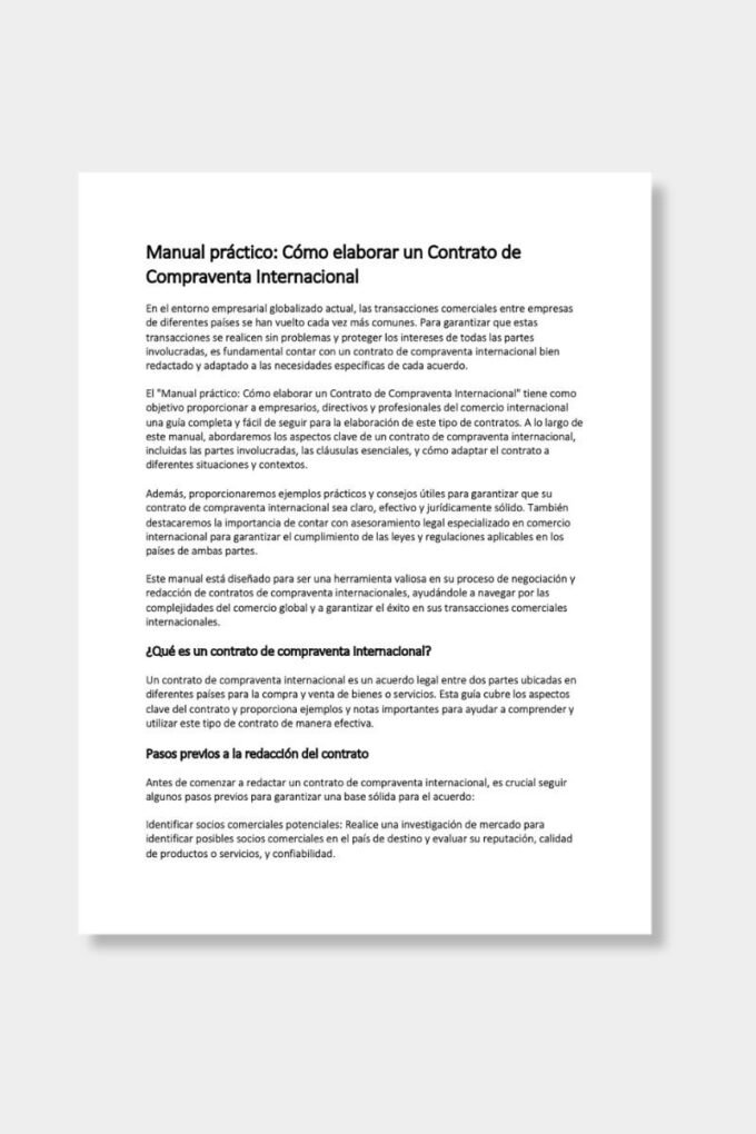 Contrato de compraventa internacional (Manual y Plantilla) - Imagen 2